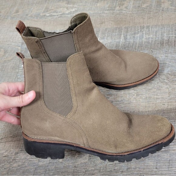 🌏 Sam Edelman Jaclyn brown waterproof suede ankle chelsea boots - Picture 6 of 12